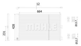 MAHLE AC911000S - COND. TOYOTA AVENSIS (T25) 2.0 D-4D