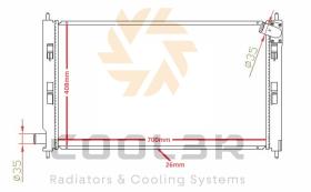 COOL3R 1414144 - RAD. MITSUBISHI L200 2.5 TD MAN. 08/01-