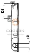 COOL3R 14T12542I - TANK. RAD. FORKLIFT ( 444,6 X 85 ) Con enfriador.