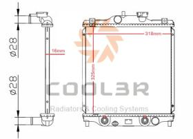 COOL3R 1417159 - RAD. HONDA CR-V 2.2 ICTDI (RD) (02-06) / FRV (BE) (05-09)