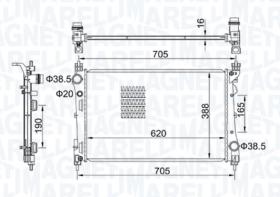 MAGNETI MARELLI BM1631 - RAD. HYUNDAI GETZ 1.1 / 1.3i / 1.4i  (TB)