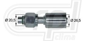 RPL APRC221010 - RACOR ORING 90º , G8 , 1/2 ROSCA 20mm HEMBRA ALUMINIO.