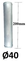 COOL3R ACC40A - BOCA LATON Ø - 40mm , Largo - 150mm. ( BORDONEADO 2 ext ).